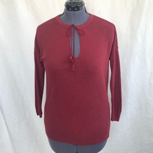 Loft Burgundy Long Sleeve Sweater - Picture 1 of 8